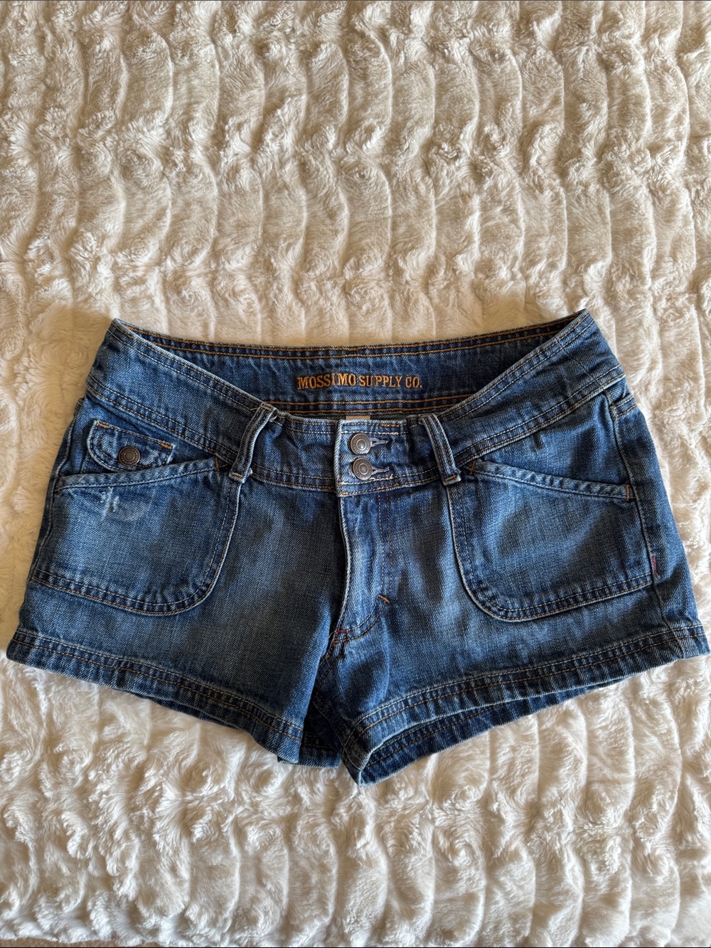 Mossimo Supply Co. Dark Blue Denim Short Shorts